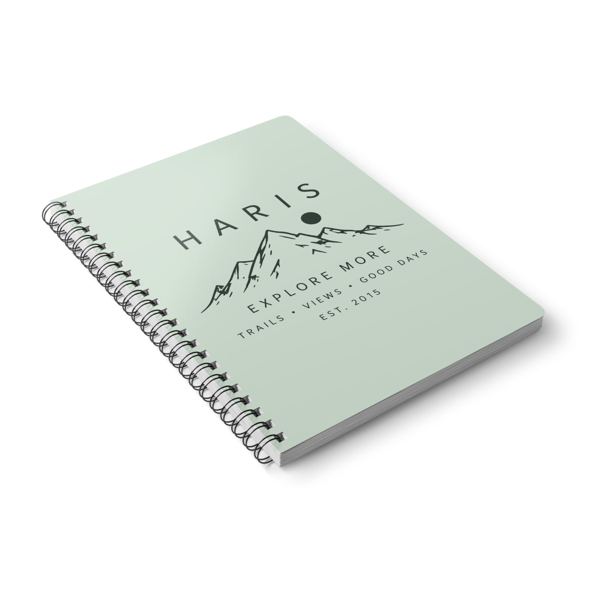 Personalised Explore More Mountain A5 Wirobound Notebook — Nature Adventure Journal