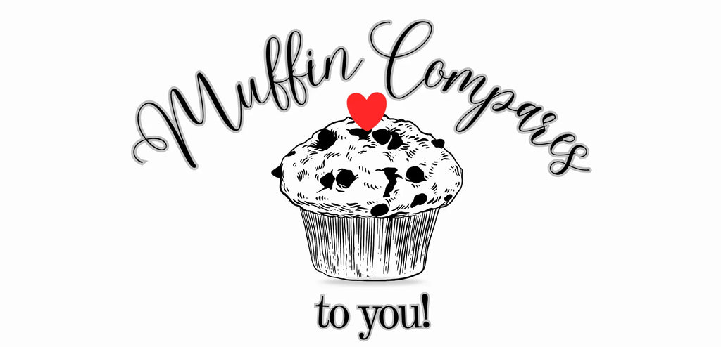 White mug design with black muffin illustration, red heart, and “to you!” text