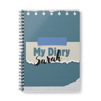 Personalised My Diary A5 Notebook — Custom Name Spiral Journal Gift