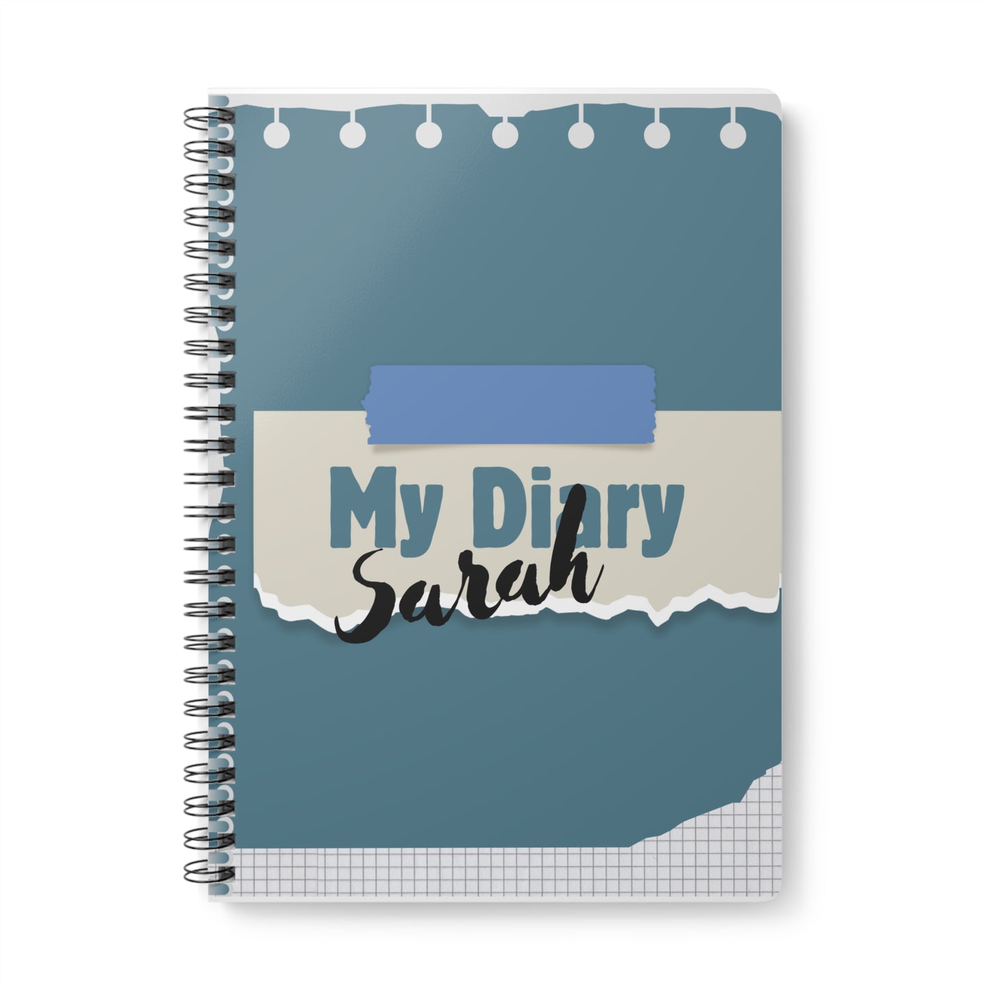 Personalised My Diary A5 Notebook — Custom Name Spiral Journal Gift