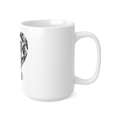 Personalized Silver Sparkle Love Heart Mug
