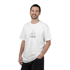 White nature graphic T-shirt with small chest logo print
