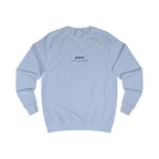 Sky blue sweatshirt with small chest logo and heart emblem