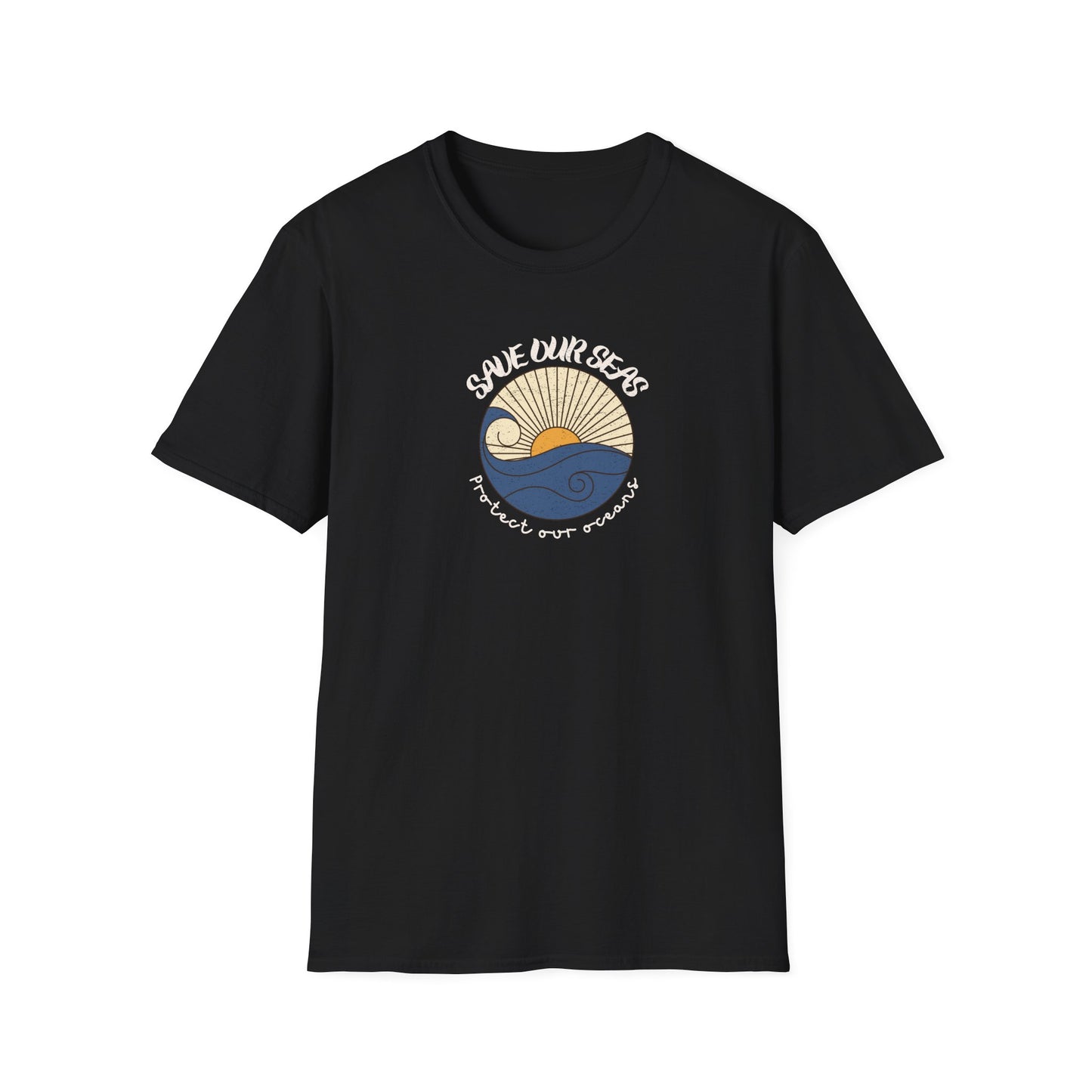 Save Our Seas T-Shirt | Retro Wave Ocean Conservation Tee UK