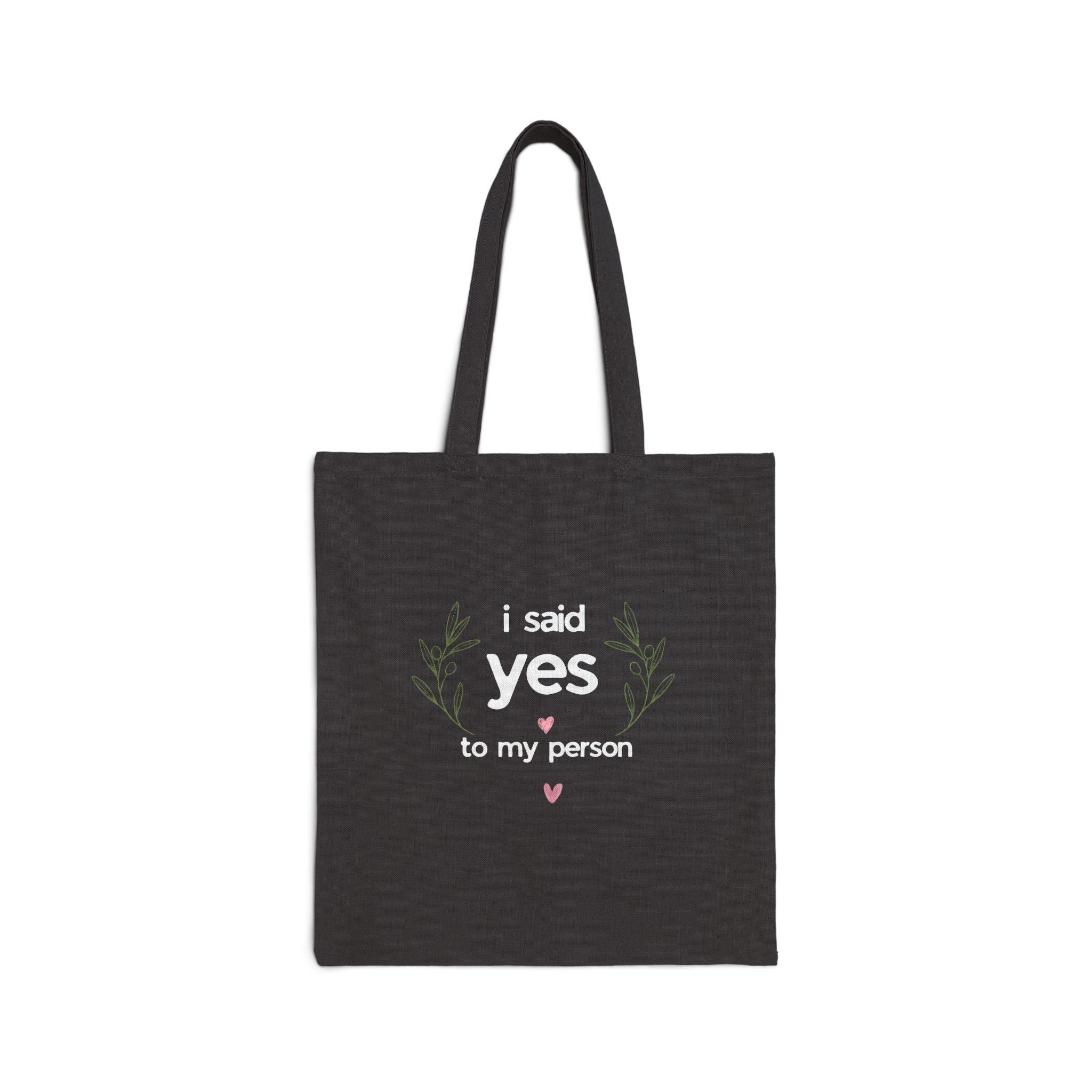 I Said Yes Tote Bag | Engagement Gift for Bride to Be | Eco Canvas Tote UK