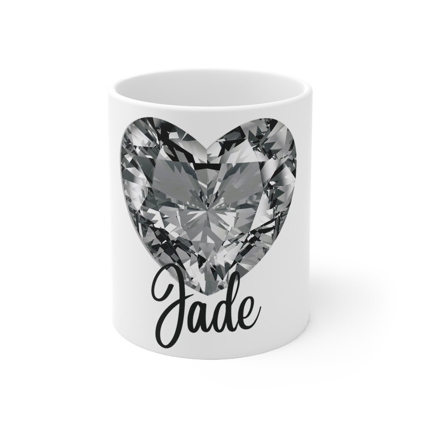 Personalized Silver Sparkle Love Heart Mug