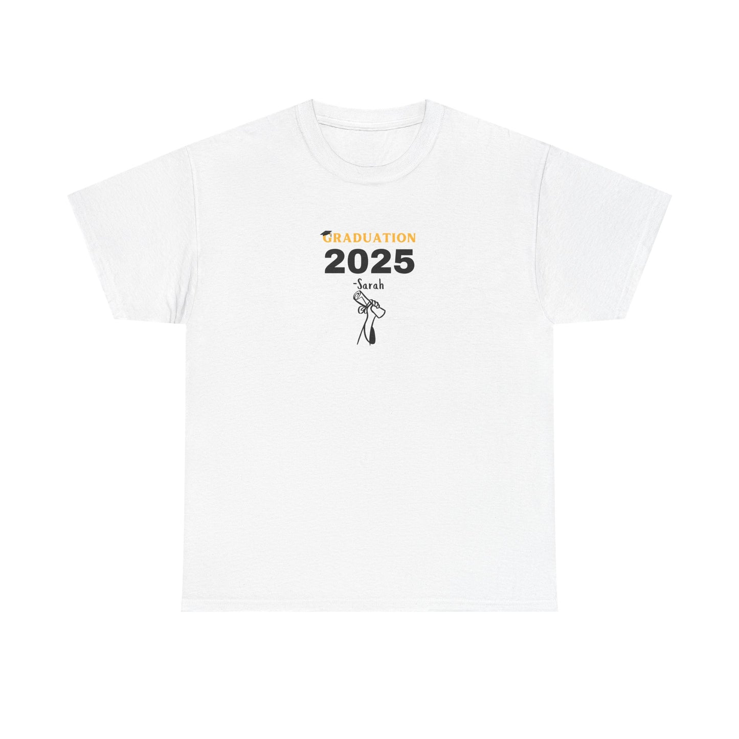 Graduation 2025 T-Shirt | Personalised Name Cap & Gown Grad Tee Gift