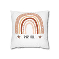 Personalised pillowcase with rainbow design and name MRS HILL