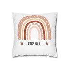 Personalised pillowcase with rainbow design and name MRS HILL