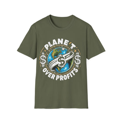 T-Shirt Planet Over Profits Eco-Friendly Unisex Softstyle