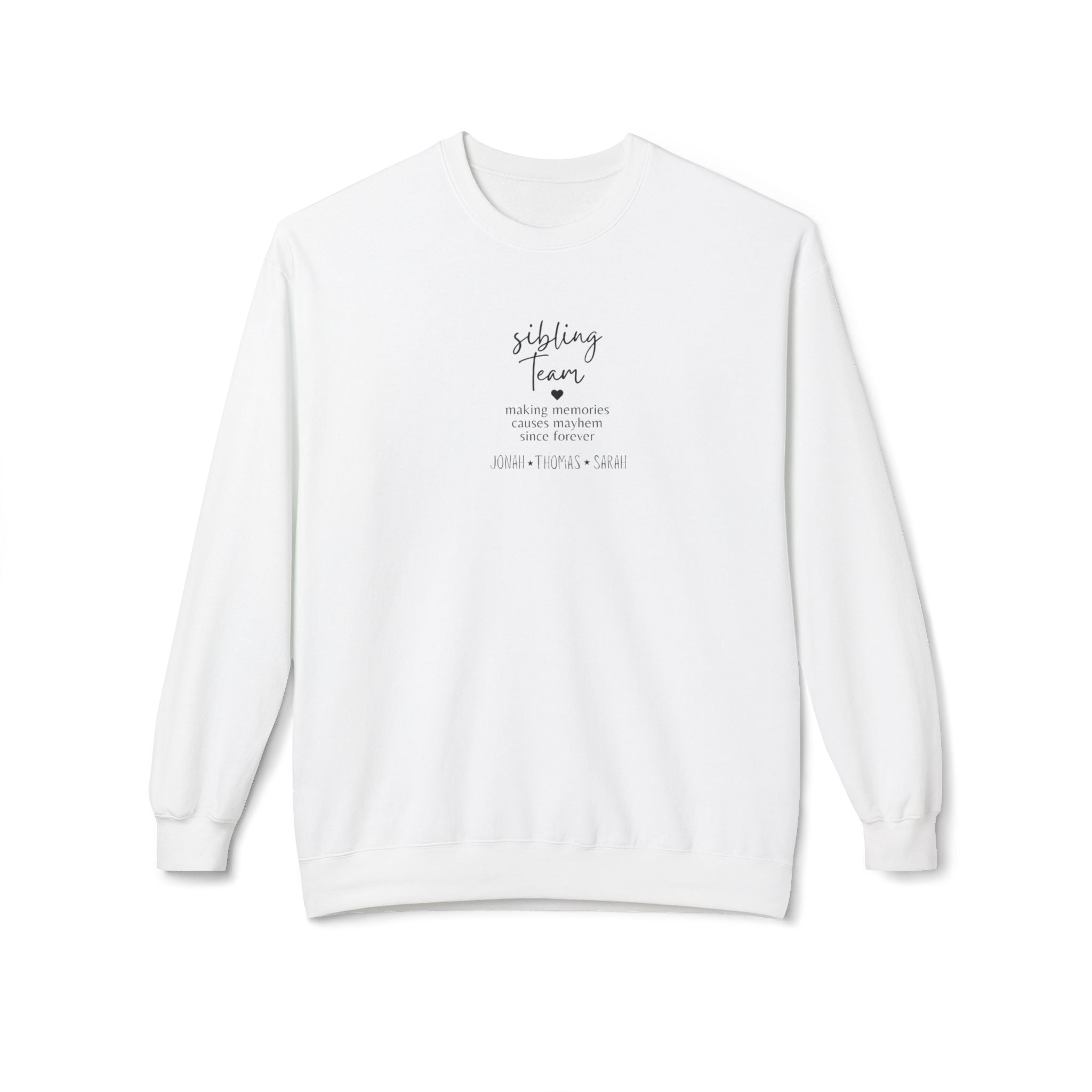Sibling Farm Crewneck Sweatshirt — Minimal Cozy Family Quote Pullover