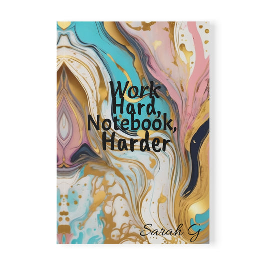 Personalised Name- 'Work Hard, Notebook Harder'