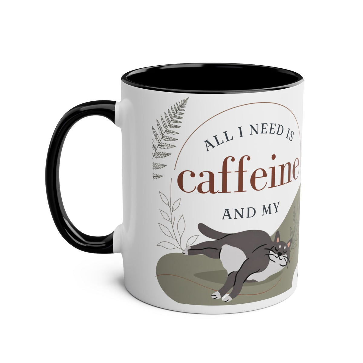 Personalised Cat Photo Mug – All I Need Is Caffeine and My Cat - #AlleyCrafters