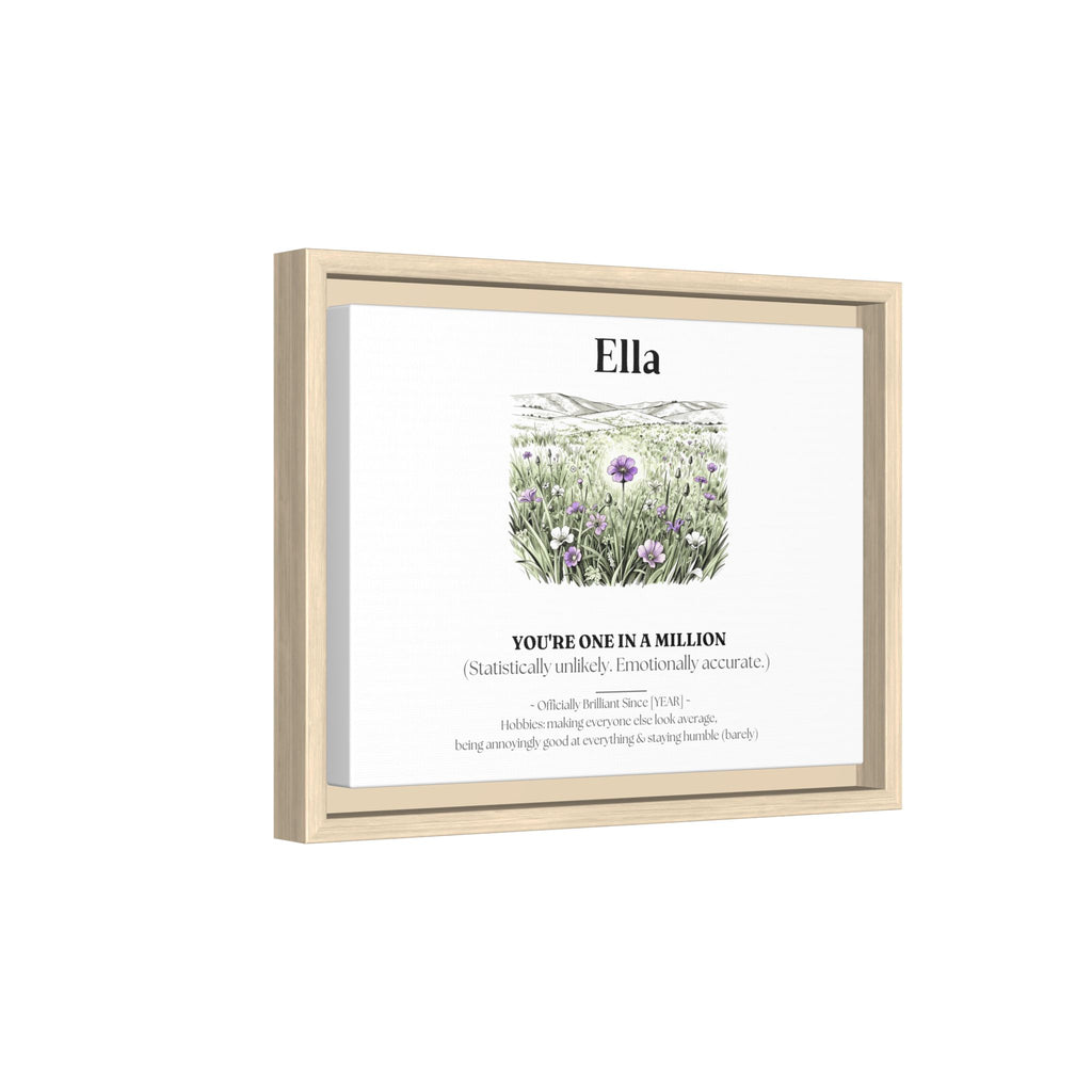 Personalised Wildflower Name Canvas Print — You're One in a Million - AlleyCrafters