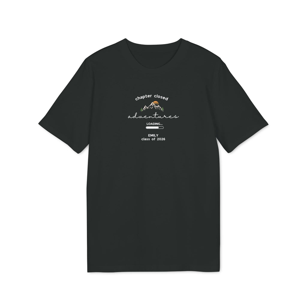 Personalised Graduation T-Shirt | 'Chapter Closed, Adventures Loading' Custom Name Tee