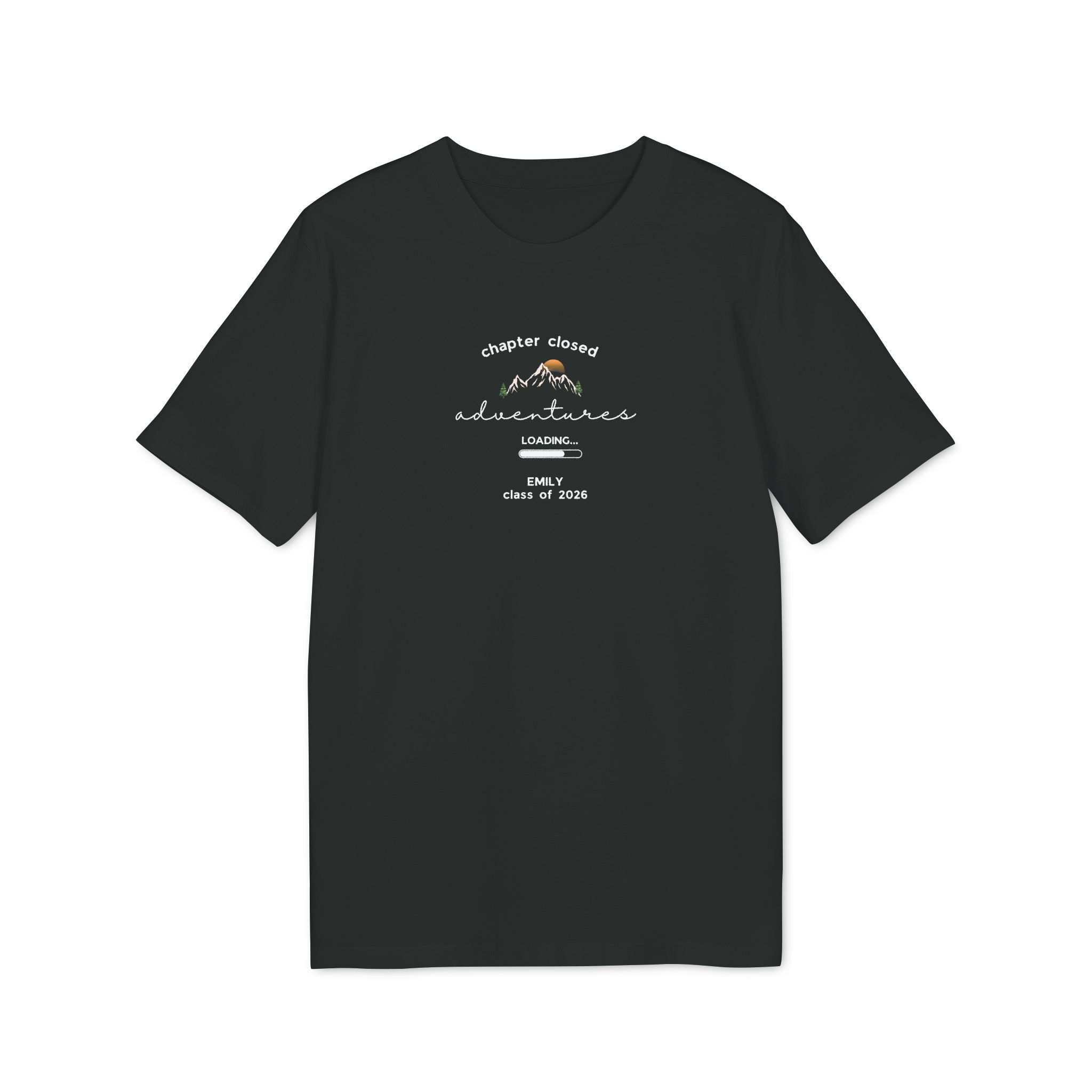 Personalised Graduation T-Shirt | 'Chapter Closed, Adventures Loading' Custom Name Tee
