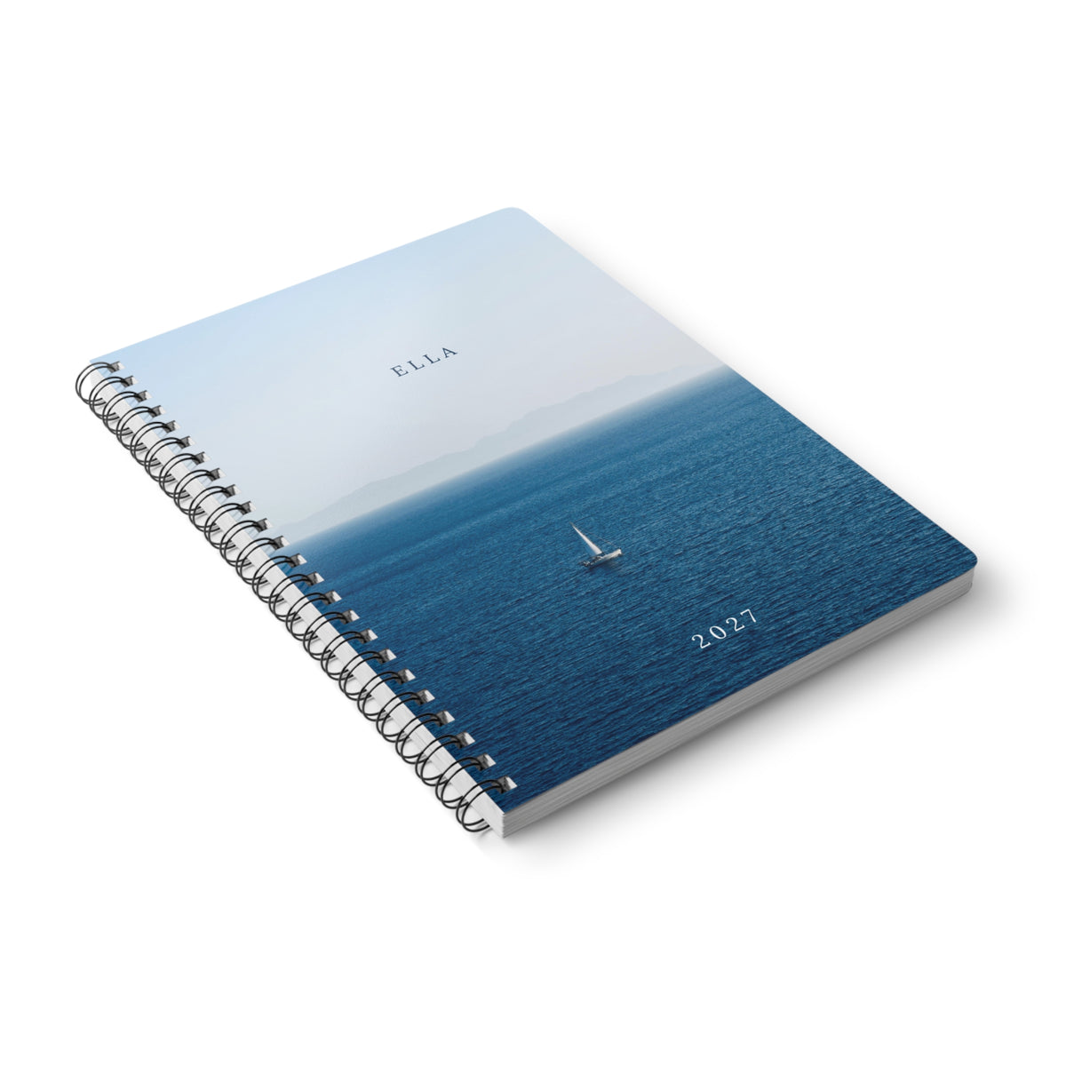 Calm Sea Personalised A5 Notebook — with Name & Year