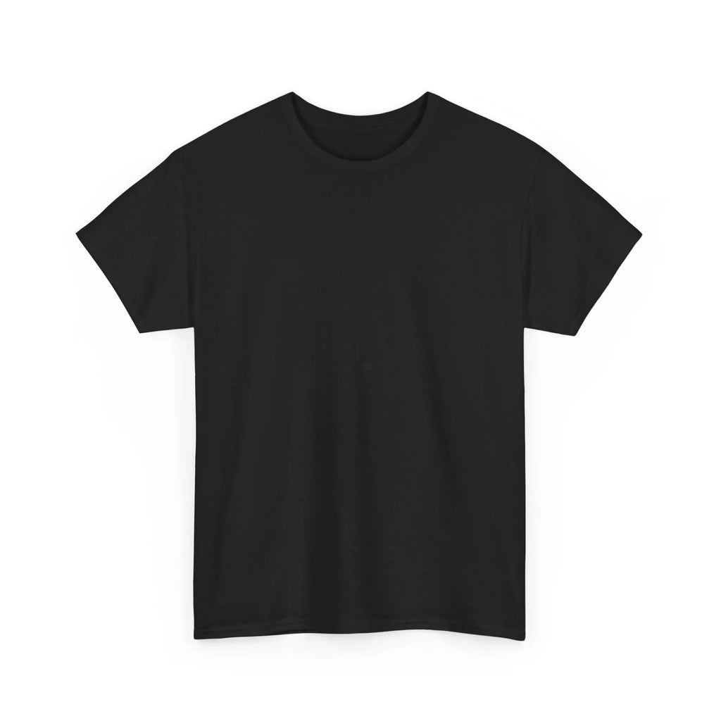 Unisex heavy cotton t-shirt, dark charcoal crew neck short-sleeve
