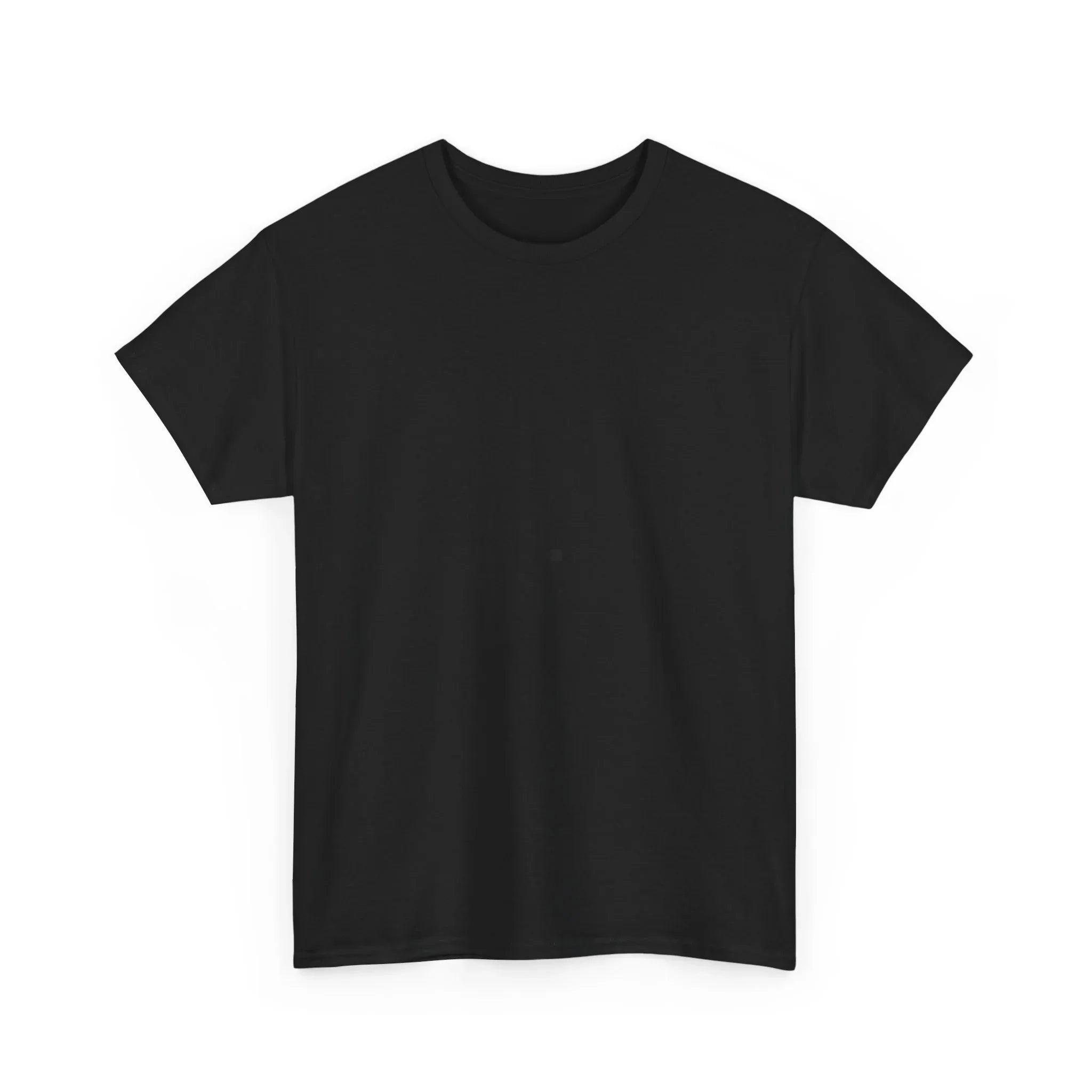 Unisex heavy cotton t-shirt, dark charcoal crew neck short-sleeve