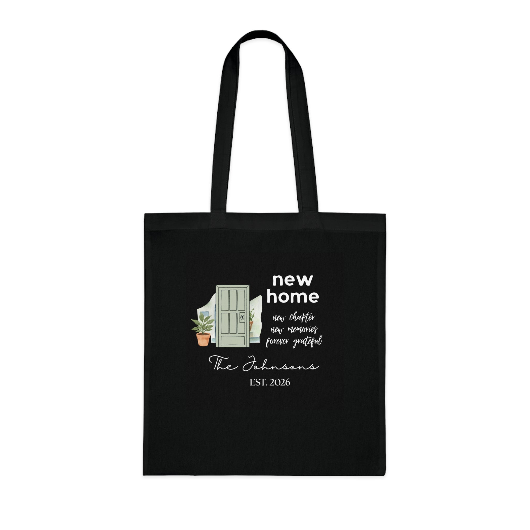 Personalised New Home Tote Bag | Door & Plant Design | Housewarming Gift