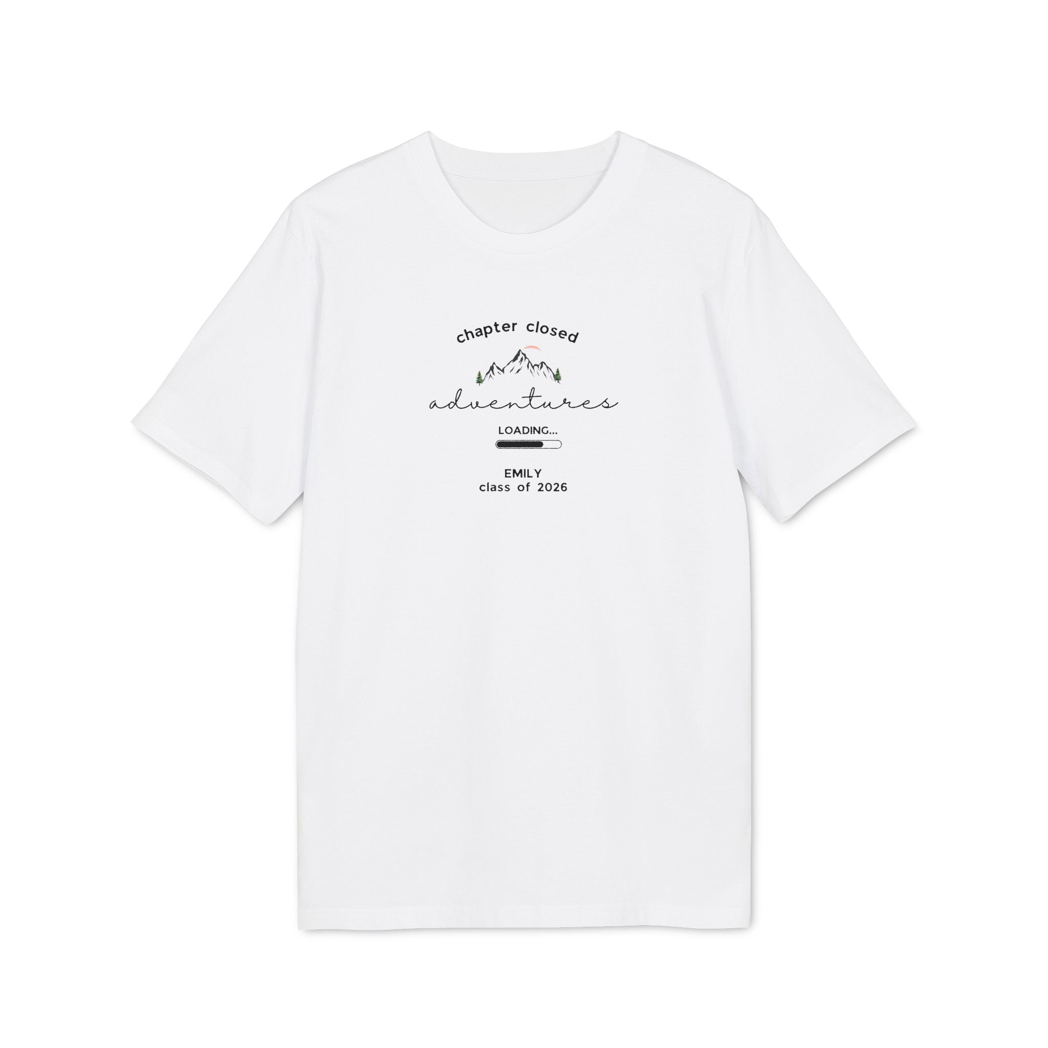 Personalised Graduation T-Shirt | 'Chapter Closed, Adventures Loading' Custom Name Tee