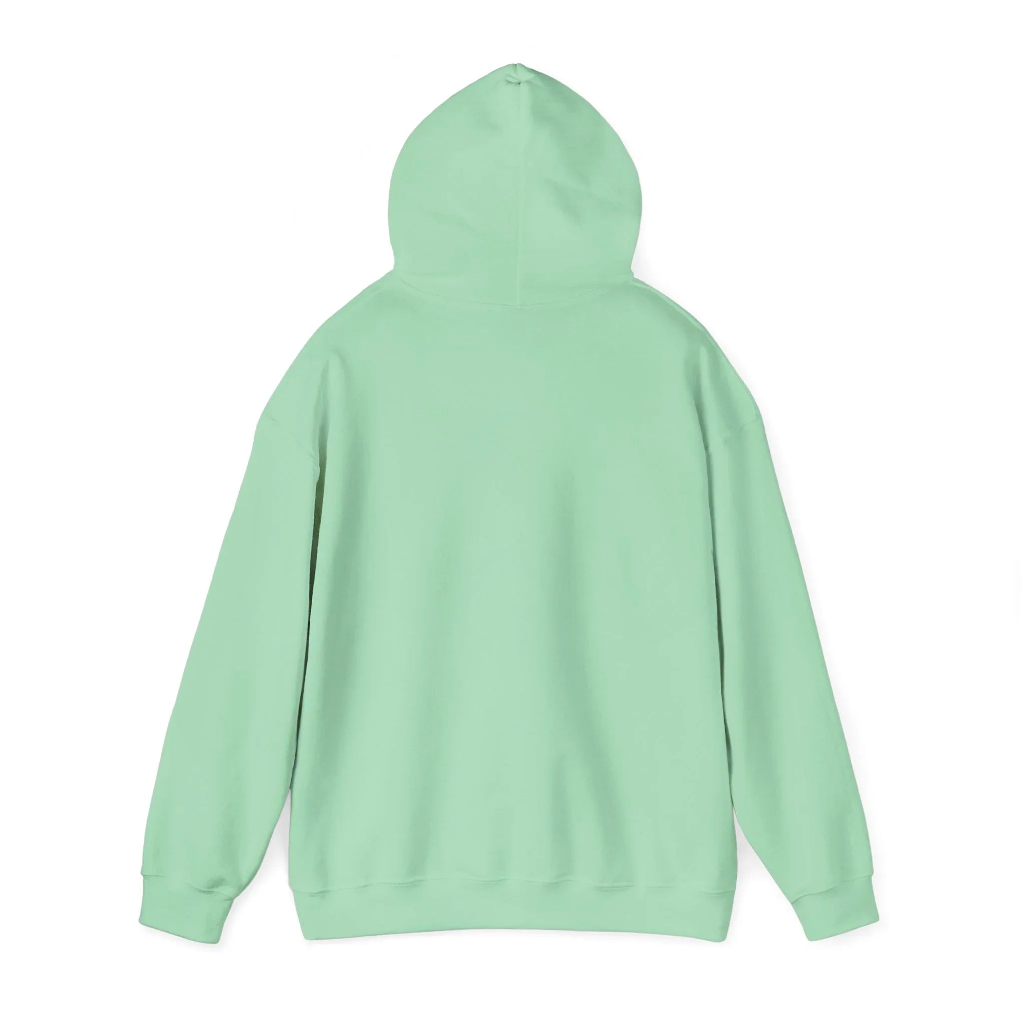 Mint green unisex yoga hoodie with hood and long sleeves