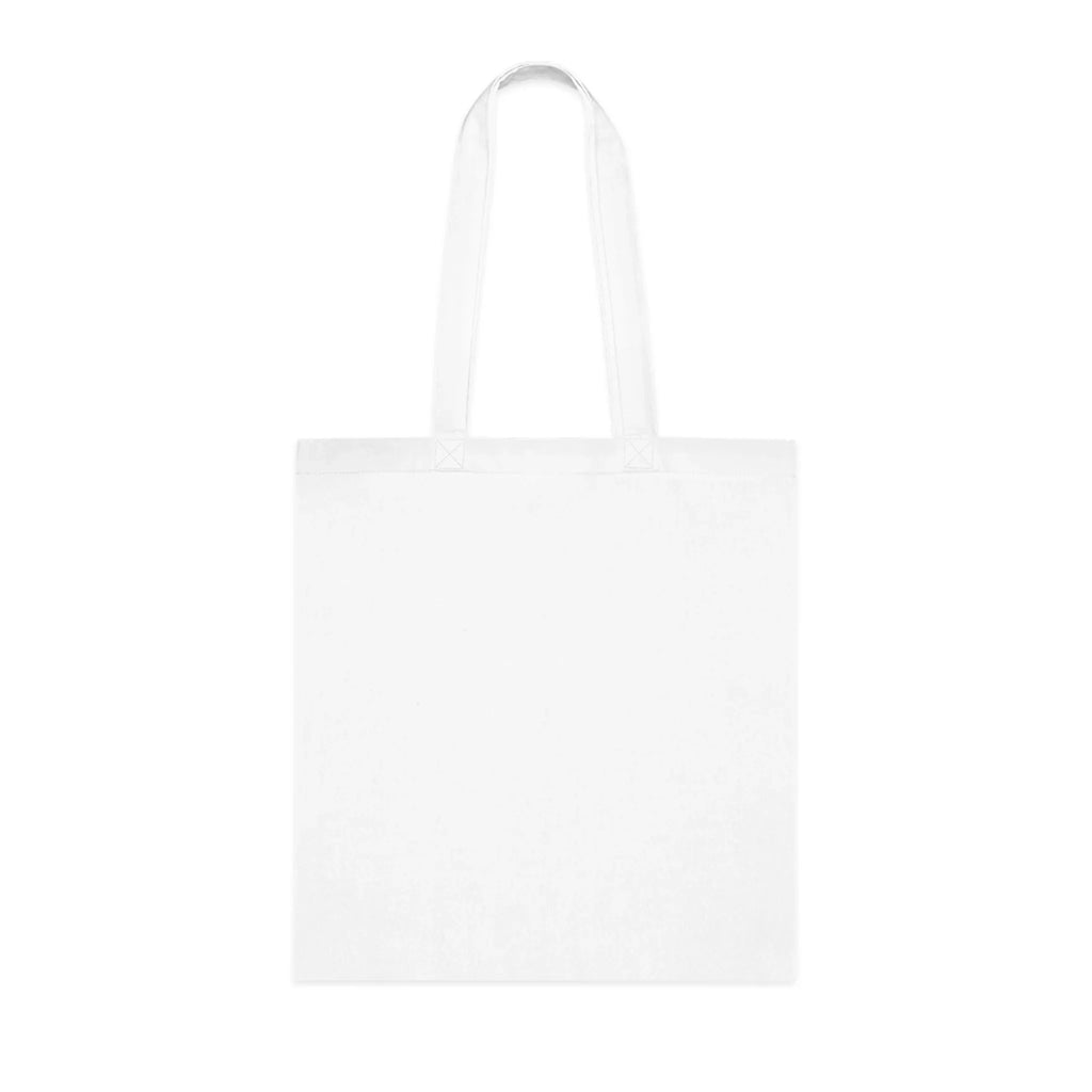 Plain white cotton tote bag with two long handles