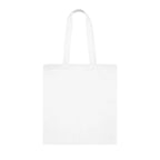 Plain white cotton tote bag with two long handles
