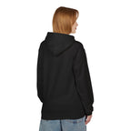 Black hoodie with hood, back view, full-length sleeves