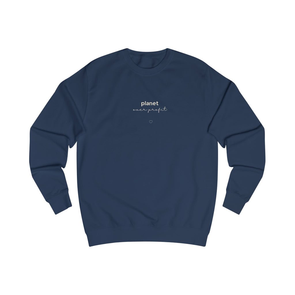 Oxford navy sweatshirt with small chest logo and heart emblem
