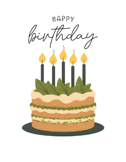 Birthday cake sweatshirt graphic with “Happy Birthday” text and candle flames