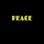 Hoodie logo text PEACE in yellow on black