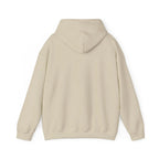 Sand unisex yoga hoodie back view with pullover hood and long sleeves.
