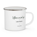 Personalised Enamel Wedding Mug — Where We Said Yes | Camping Keepsake Gift