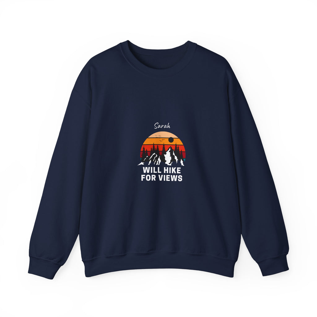 Personalised Will Hike for Views Hiking Sweatshirt