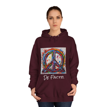 De Facto,  Hand Painted Peace Sign-  Hoodie