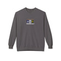 Charcoal gray crewneck sweatshirt with 'I Tell Dad Jokes Periodically' graphic