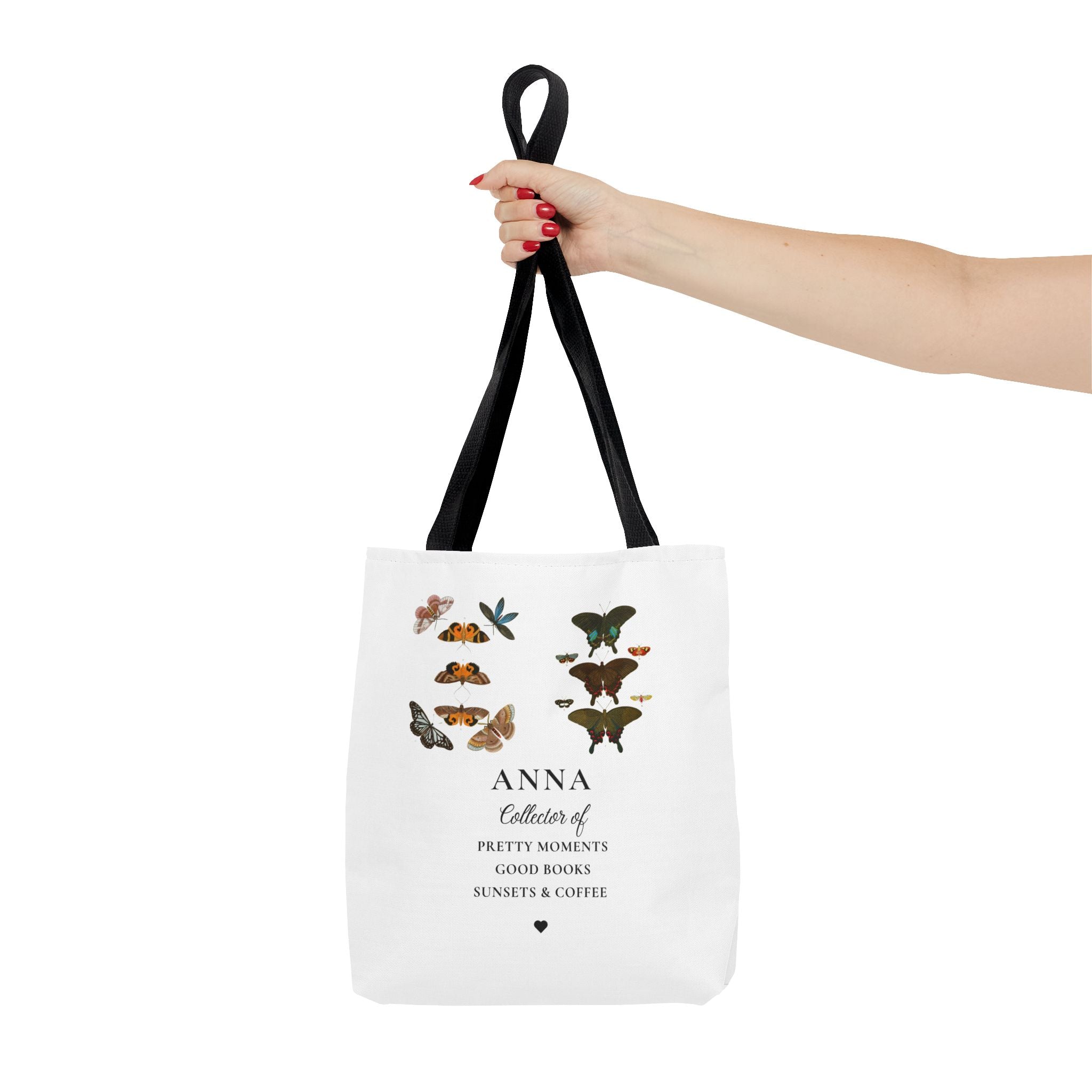 Personalized Butterfly Tote Bag — "Anna, Collector of Pretty Moments"