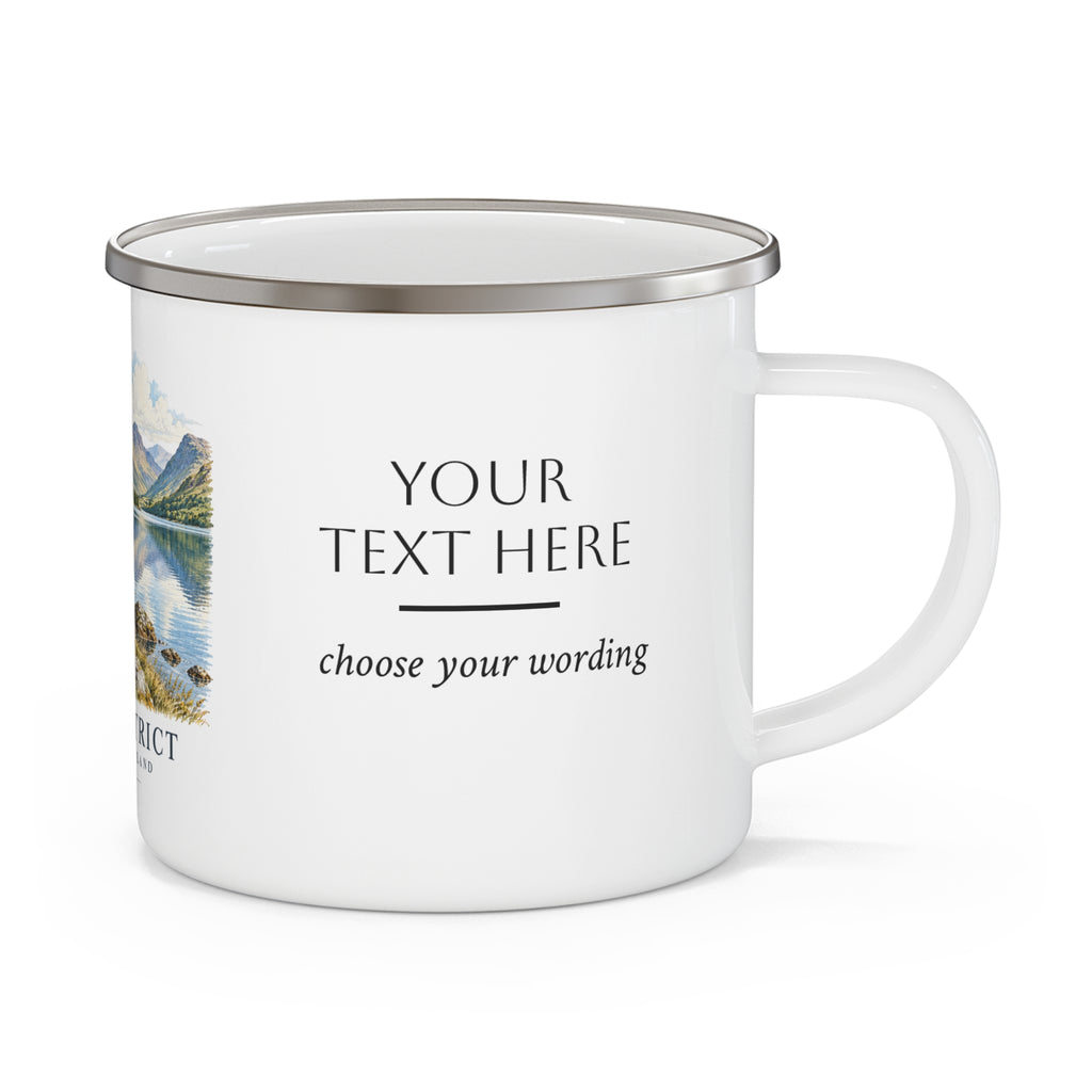 Personalised Lake District Enamel Camping Mug, 12oz