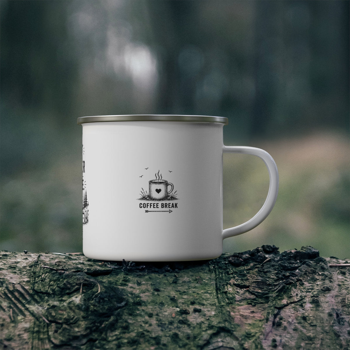 Personalised Enamel Camping Mug — "The Walk Looked Shorter on Google" Funny Hiking Gift