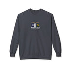 Dark gray sweatshirt with 'I Tell Dad Jokes Periodically' graphic on chest