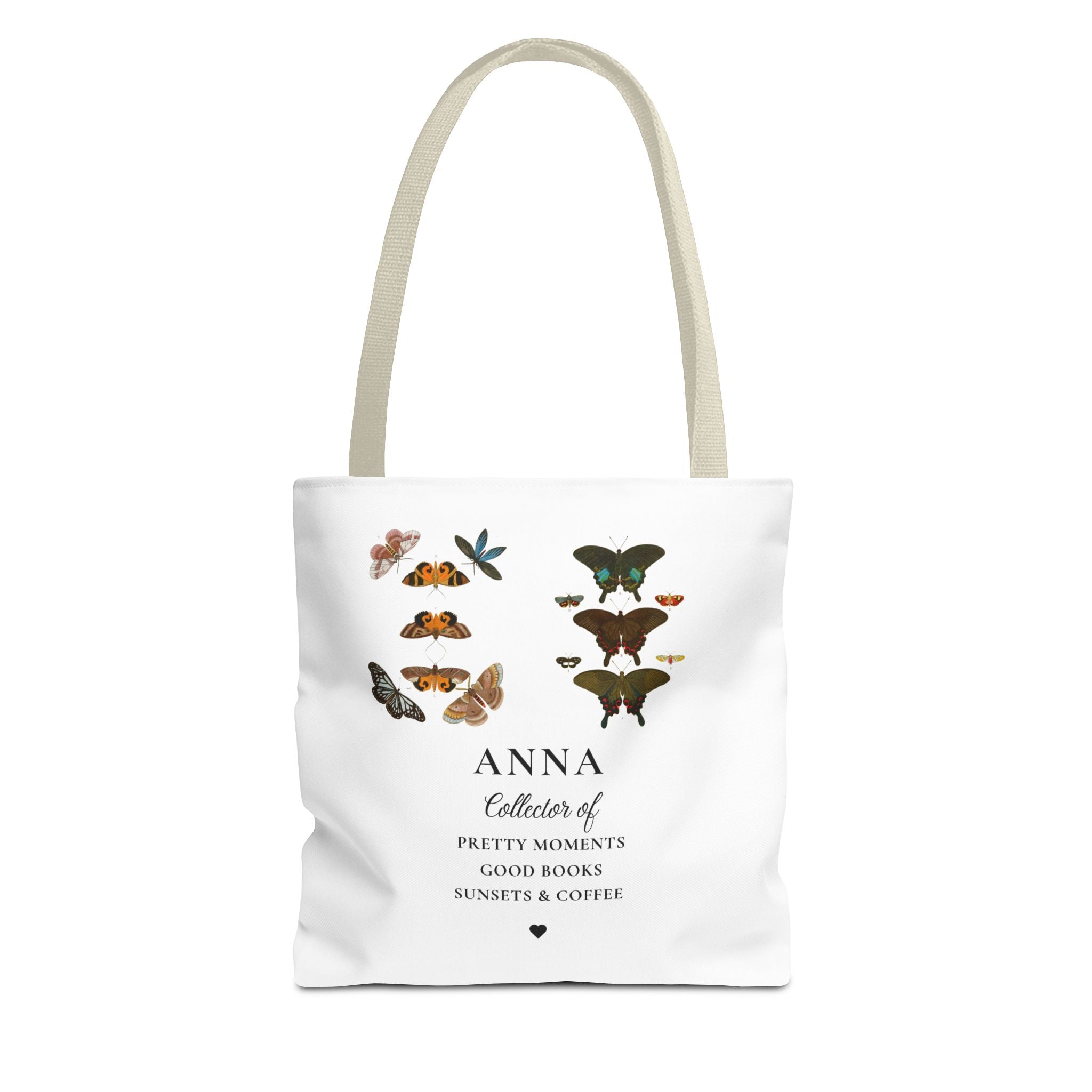 Personalized Butterfly Tote Bag — "Anna, Collector of Pretty Moments"
