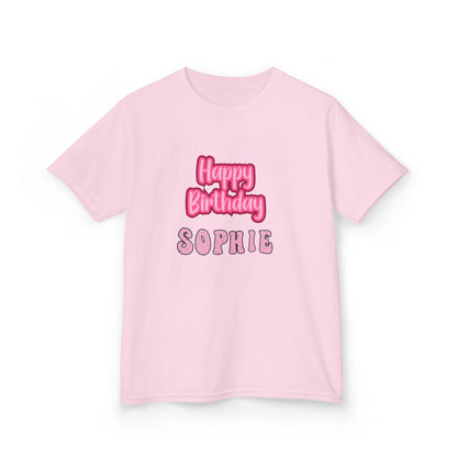 Kids Tee Personalised Name Happy Birthday T-Shirt
