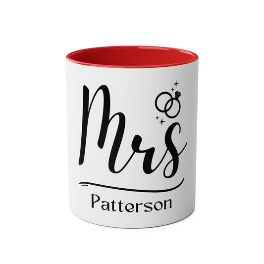 Personalised Mr & Mrs Two-Tone Coffee Mug