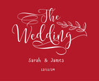 Personalised wedding day hoodie sweatshirt graphic with white “The Wedding” lettering