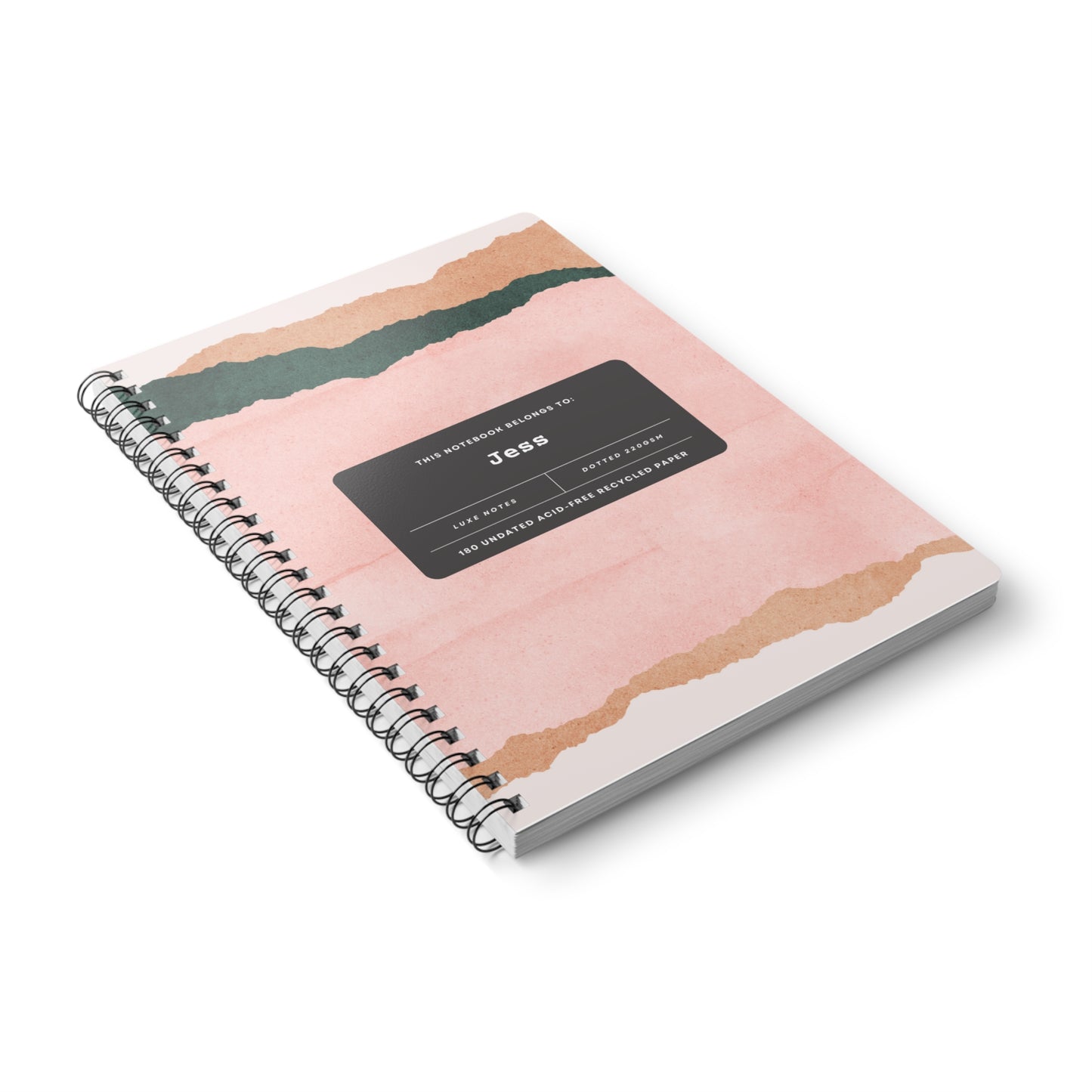 Luxe Premium Personalised A5 Notebook | Custom Name Watercolour Journal