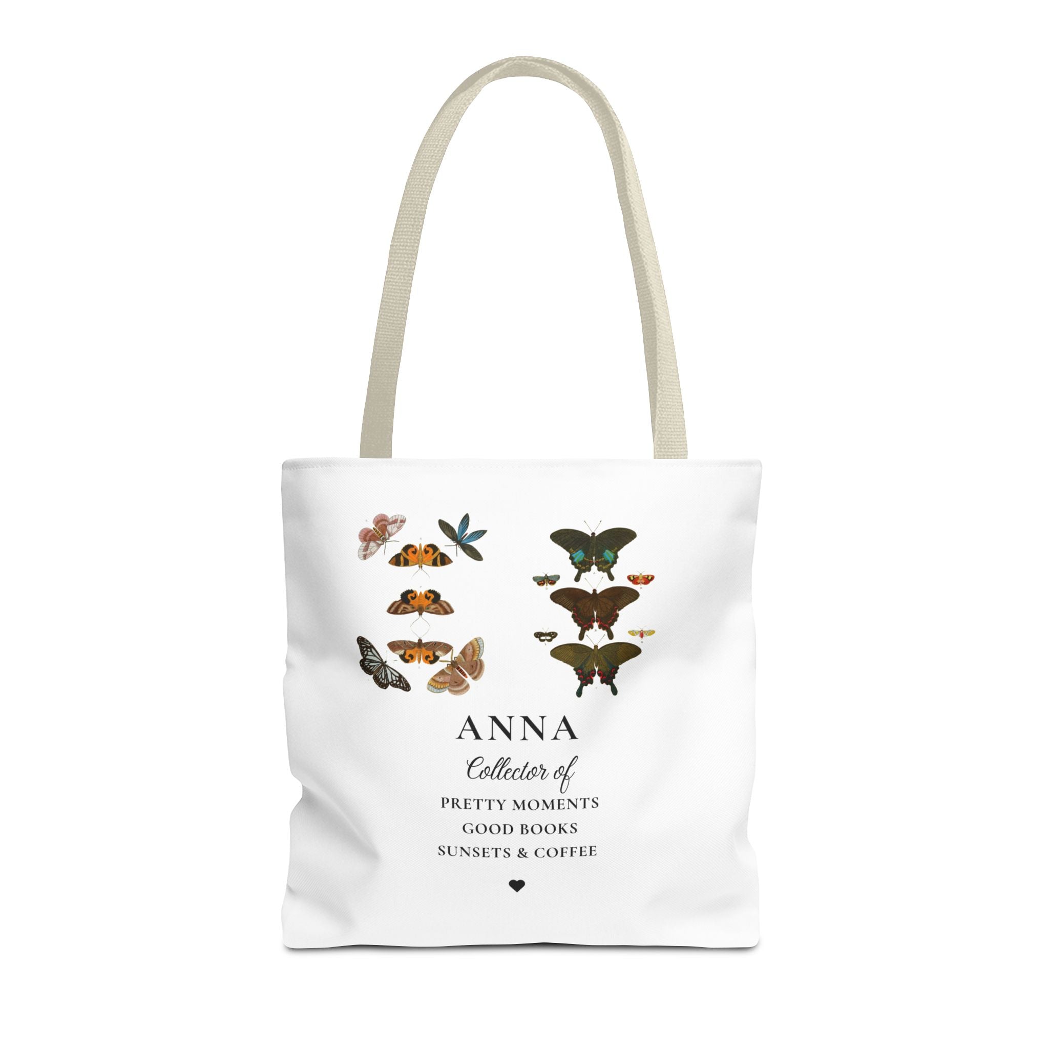 Personalized Butterfly Tote Bag — "Anna, Collector of Pretty Moments"