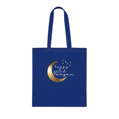 Personalised Happy Eid Tote Bag | Custom Name Moon & Stars Cotton Bag | Islamic Eid Gift