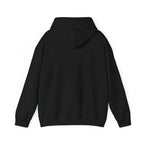 Black pullover hooded sweatshirt with long sleeves, plain back, no visible graphic