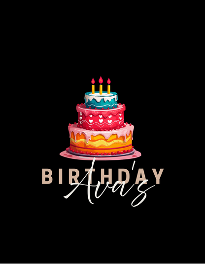 Personalised Birthday Cake T-Shirt | Custom Birthday Girl Graphic Tee